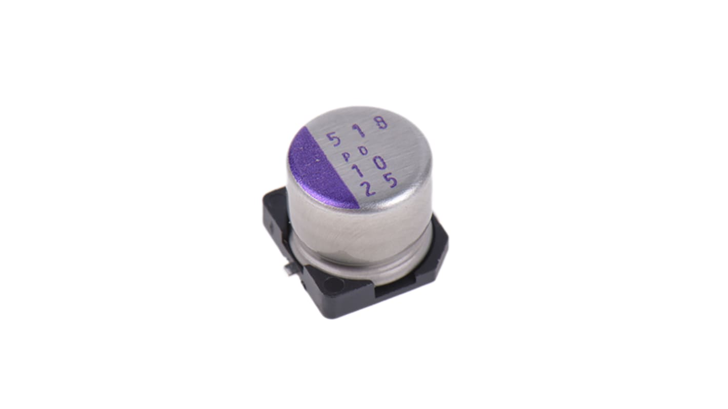 Panasonic 10μF Surface Mount Polymer Capacitor, 25V dc