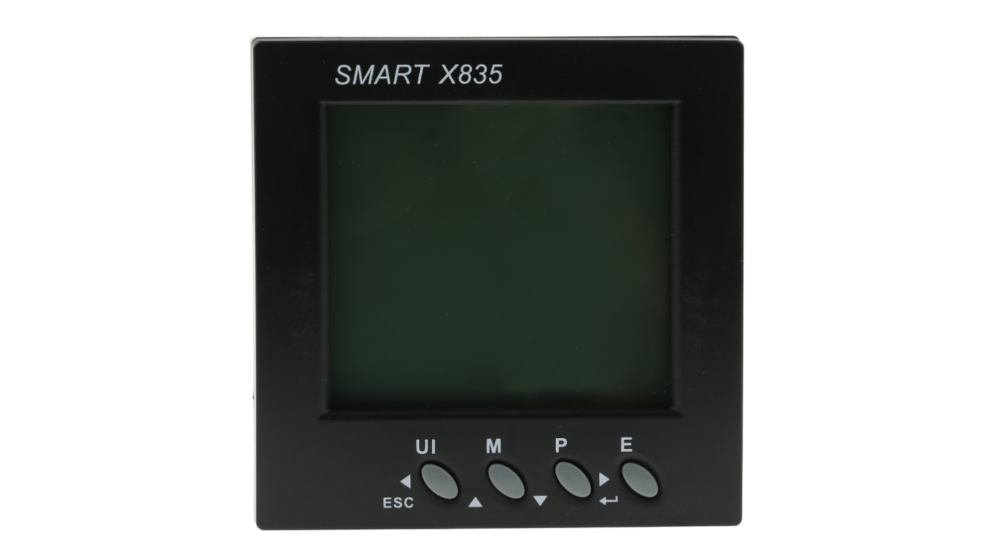 RS PRO Energiamérő LCD, 4-számjegyes, 3-fázisú, impulzuskimenettel, 1%