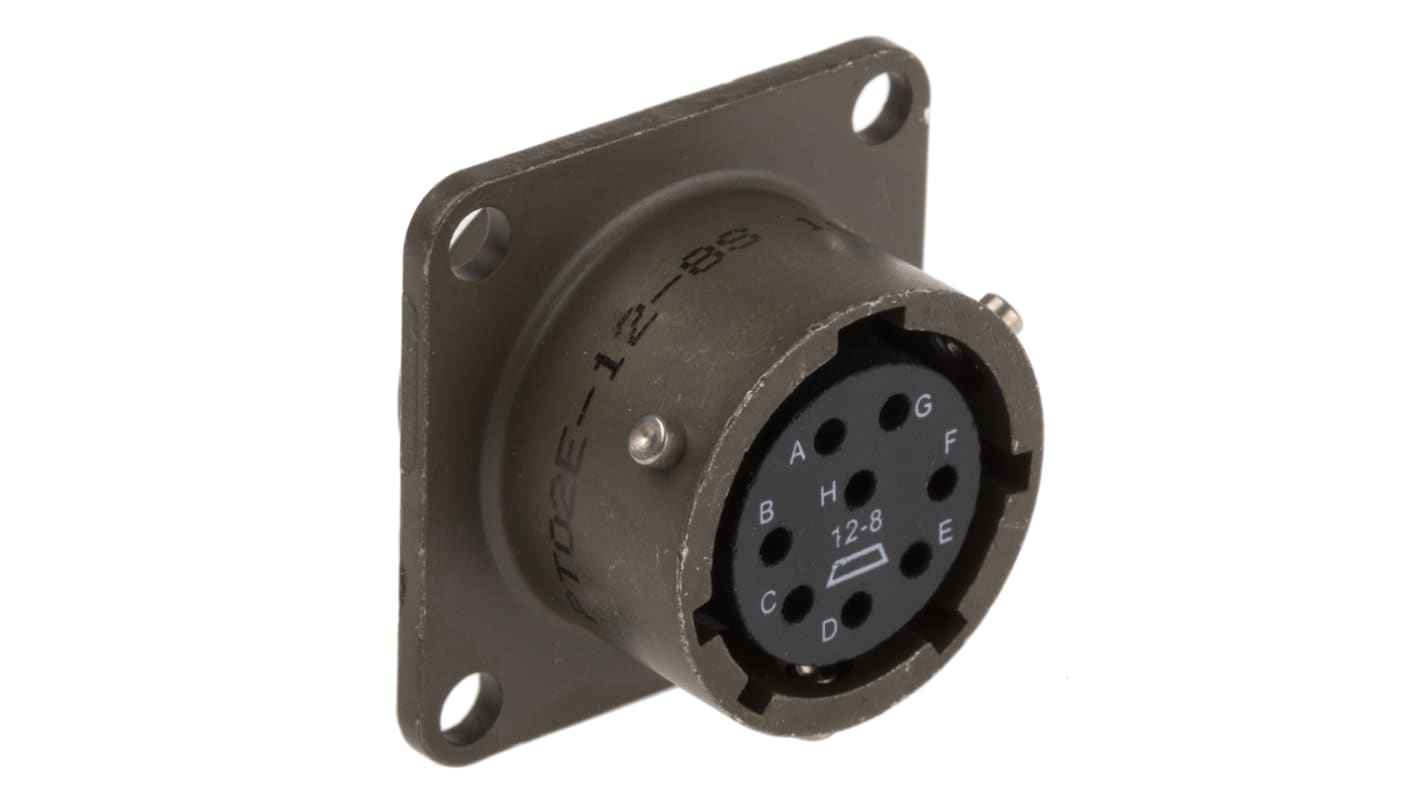 PT02A128S Amphenol Industrial, PT 8 Way Panel Mount MIL Spec