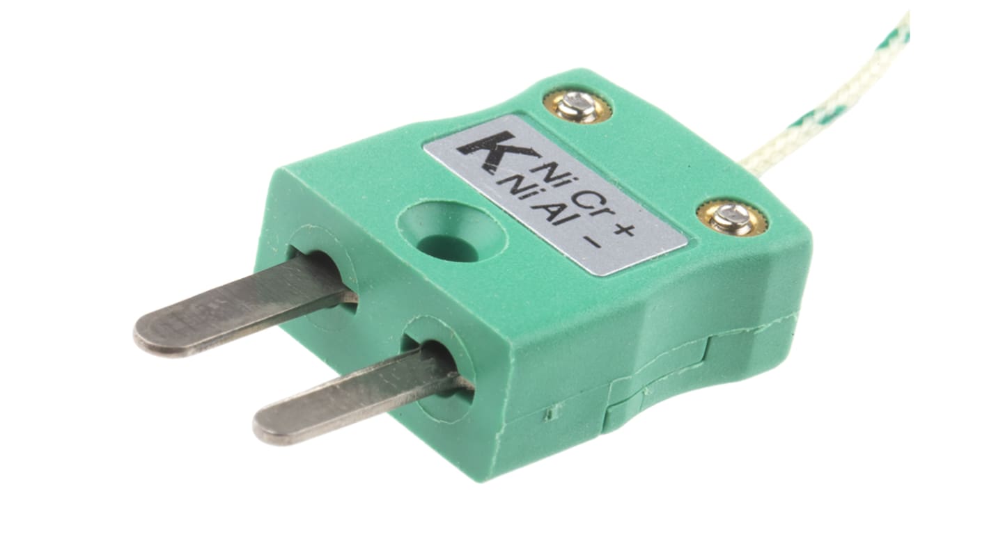 Termopar tipo K RS PRO, Ø sonda 1/0.508mm x 2m, temp. máx +350°C, cable de 2m, con conector miniatura