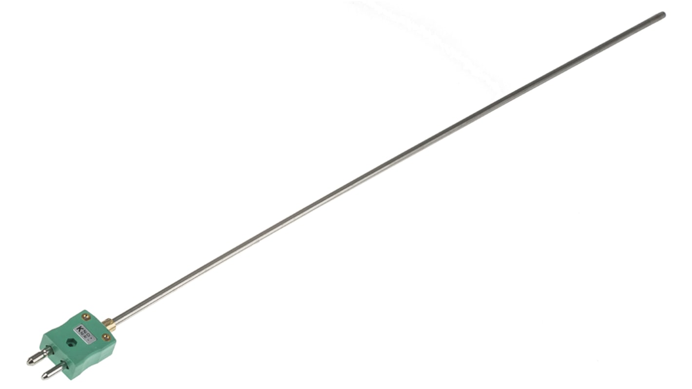 Thermocouple à isolation minérale RS PRO type K Ø 4.5mm, L 500mm, +1100°C max à Fiche mâle standard