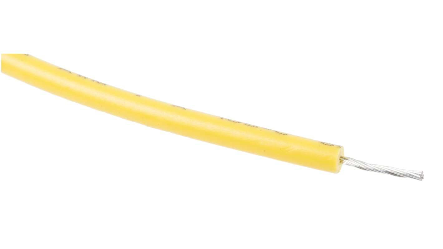 Fils de câblage RS PRO UL3321, 0,2 mm², Jaune, 24 AWG, 100m, 600 V