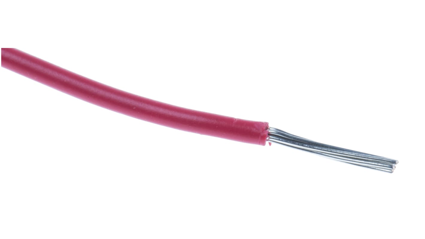 RS PRO Red 0.2 mm² Hook Up Wire, 24 AWG, 11/0.16 mm, 100m, MPPE Insulation