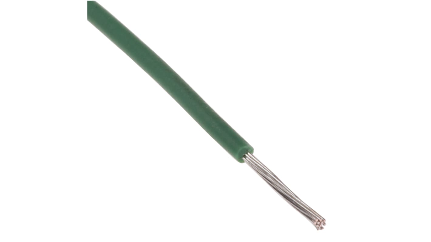 RS PRO Einzeladerleitung 0,2 mm², 24 AWG 100m Grün MPPE isoliert Ø 1.12mm UL11028