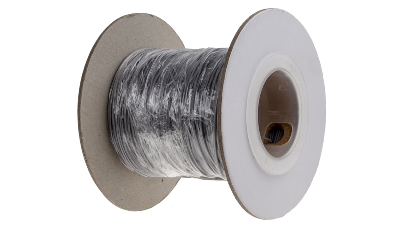 RS PRO Grey 0.2 mm² Hook Up Wire, 24 AWG, 11/0.16 mm, 100m, MPPE Insulation