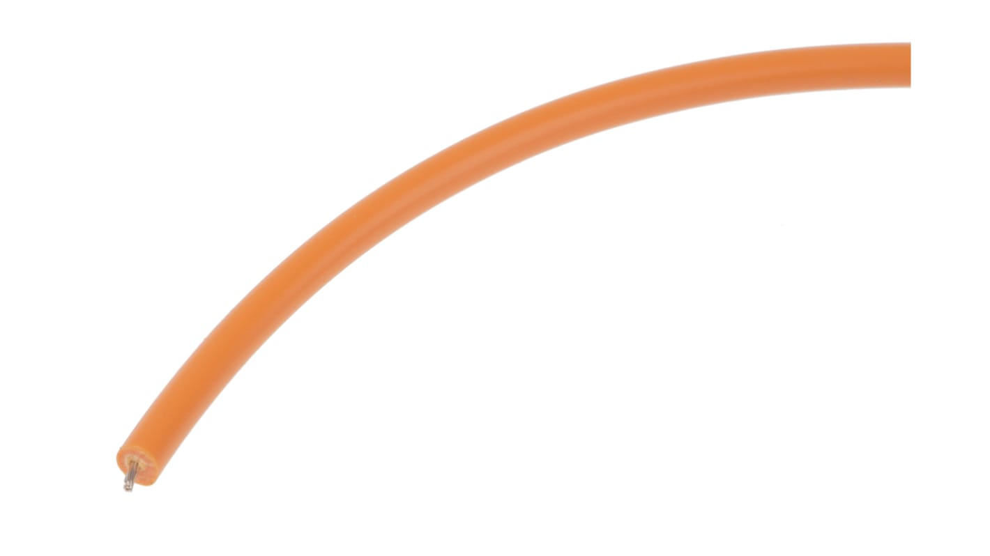 RS PRO Einzeladerleitung 0,33 mm², 22 AWG 100m Orange MPPE isoliert Ø 1.3mm 7/0,12 mm Litzen UL11028