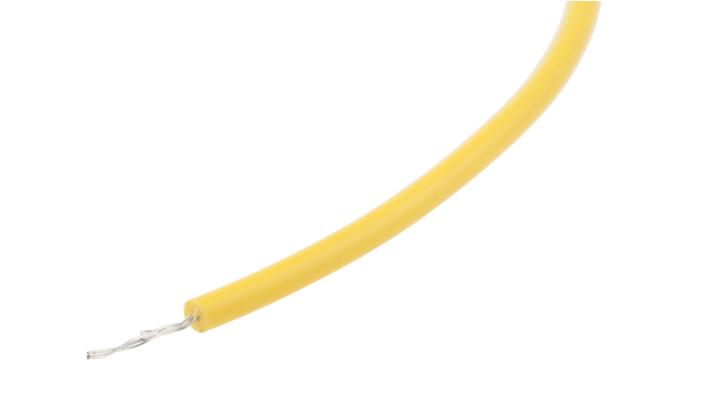 Przewód montażowy 0,33 mm² Żółty RS PRO PVC 22 AWG 600 V dł. 100m 17/0,16 mm +105°C UL 1581, UL 758