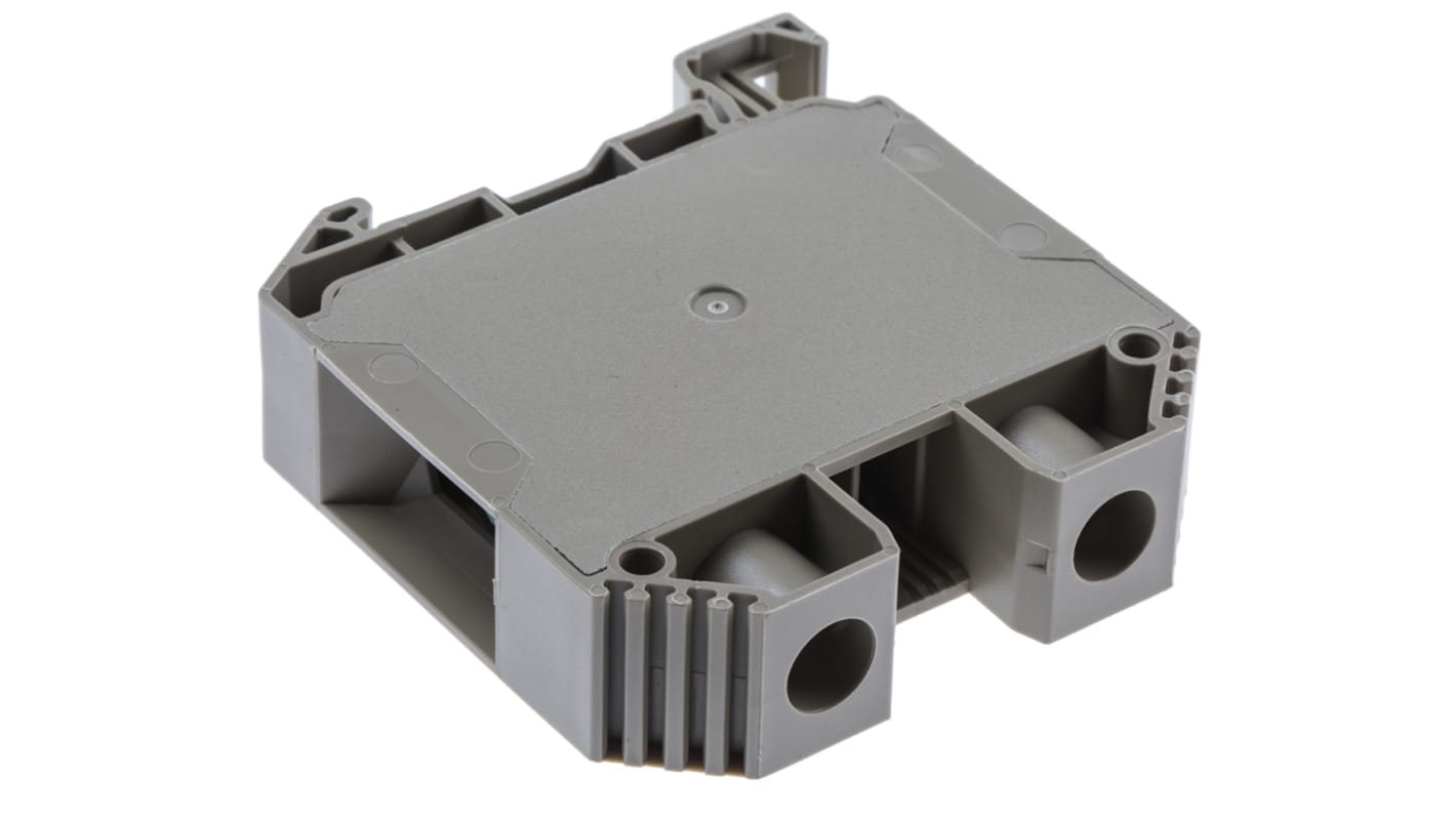 RS PRO Beige Feed Through Terminal Block, Single-Level, Screw Termination