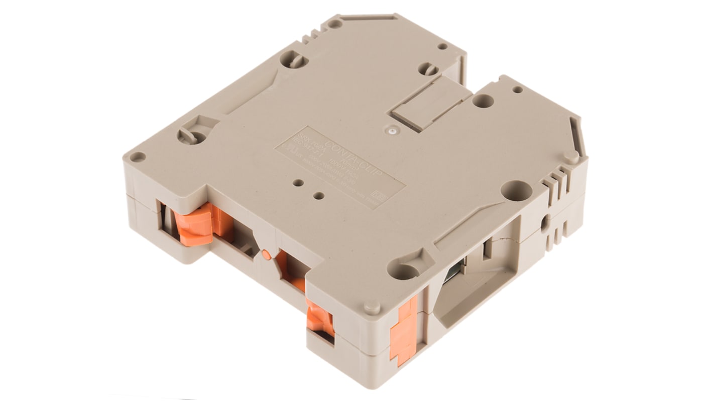 RS PRO Beige Feed Through Terminal Block, Double-Level, Screw Termination