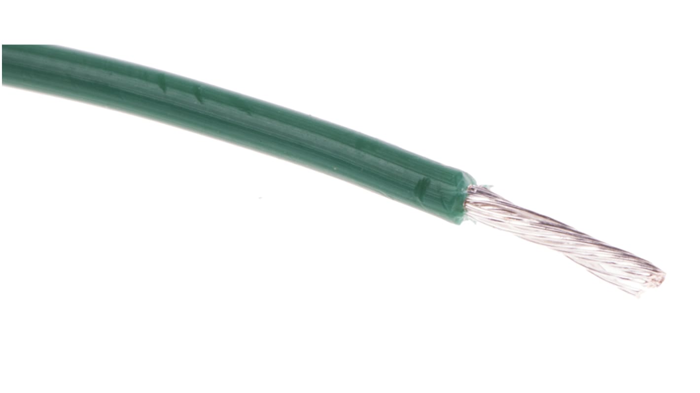 RS PRO Green 0.2 mm² Hook Up Wire, 24 AWG, 11/0.16 mm, 100m, XLPE Insulation