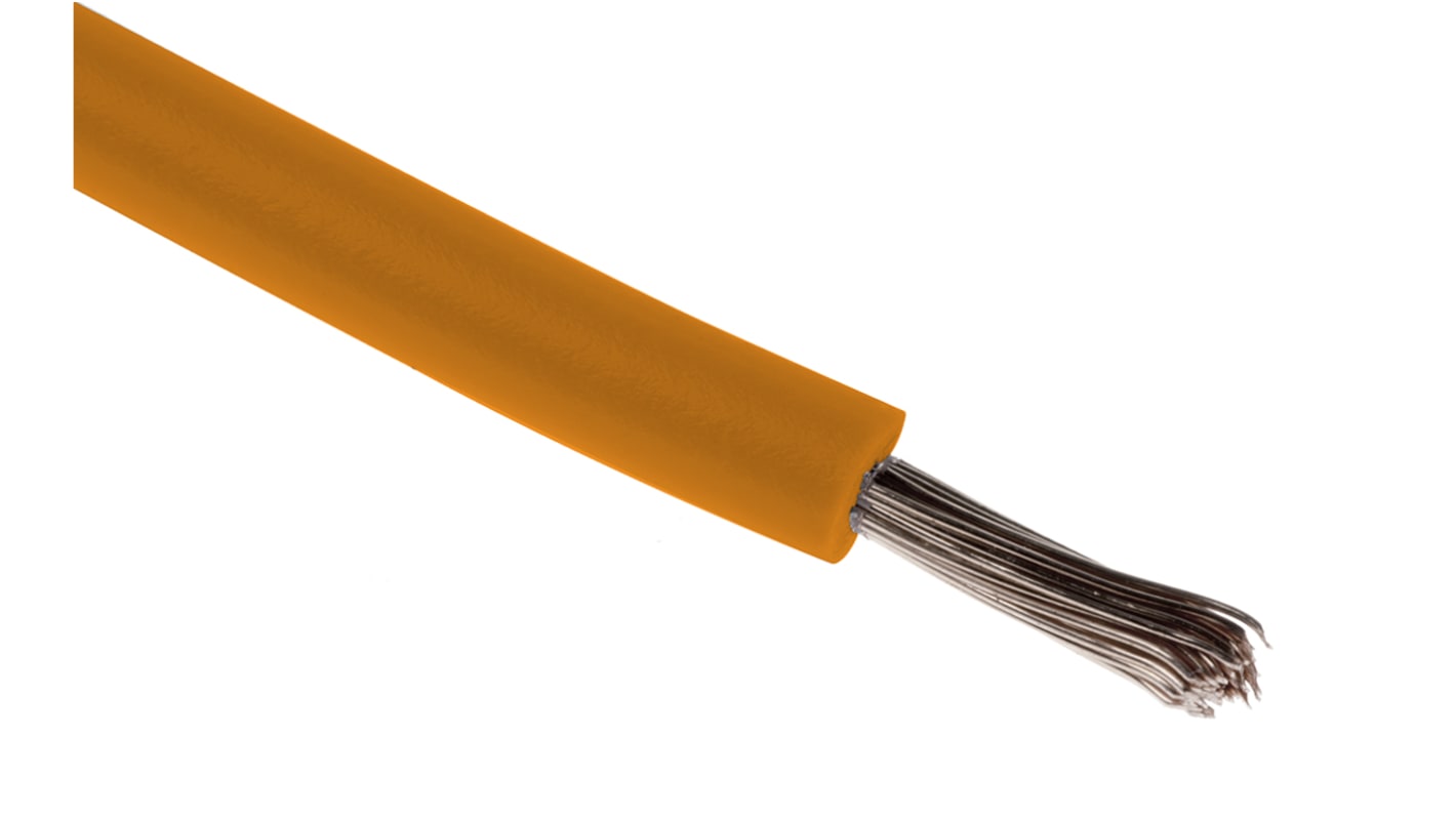 RS PRO Orange 0.33 mm² Hook Up Wire, 22 AWG, 17/0.16 mm, 100m, XLPE Insulation