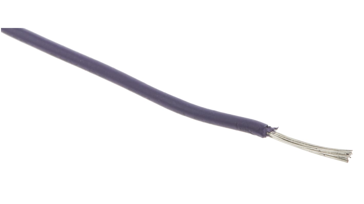 RS PRO Einzeladerleitung 0,33 mm², 22 AWG 100m Violett XLPE isoliert Ø 1.58mm 17/0,16 mm Litzen UL3266