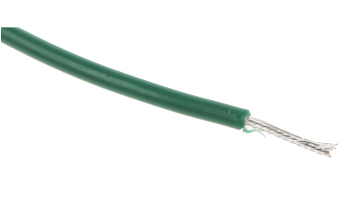 RS PRO Green 0.26 mm² Hook Up Wire, 23 AWG, 3/0.07 mm, 100m, PVC Insulation