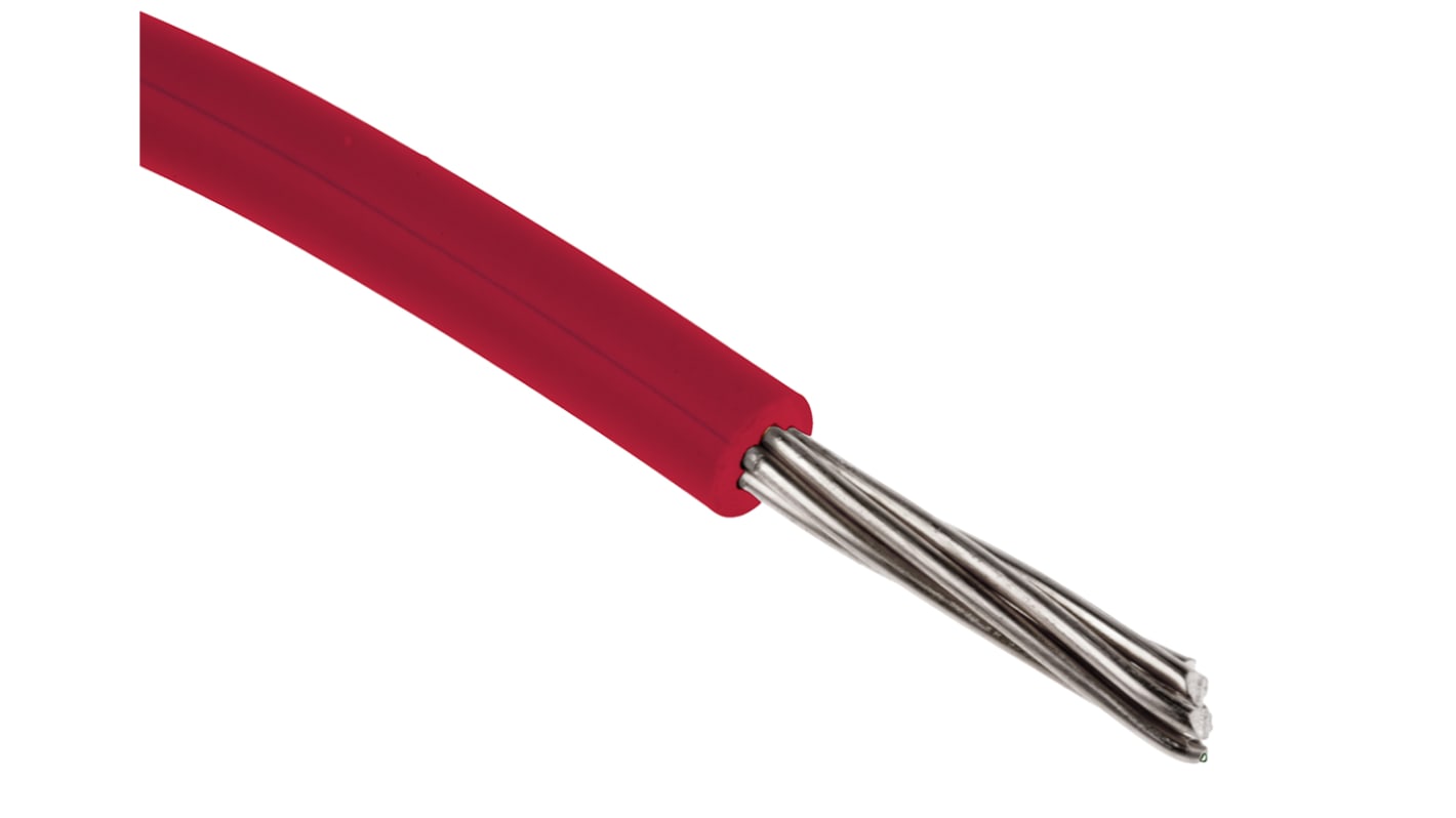 RS PRO Einzeladerleitung 0,08 mm², 28 AWG 100m Rot XLPE isoliert Ø 1.2mm 7/0,12 mm Litzen UL3239