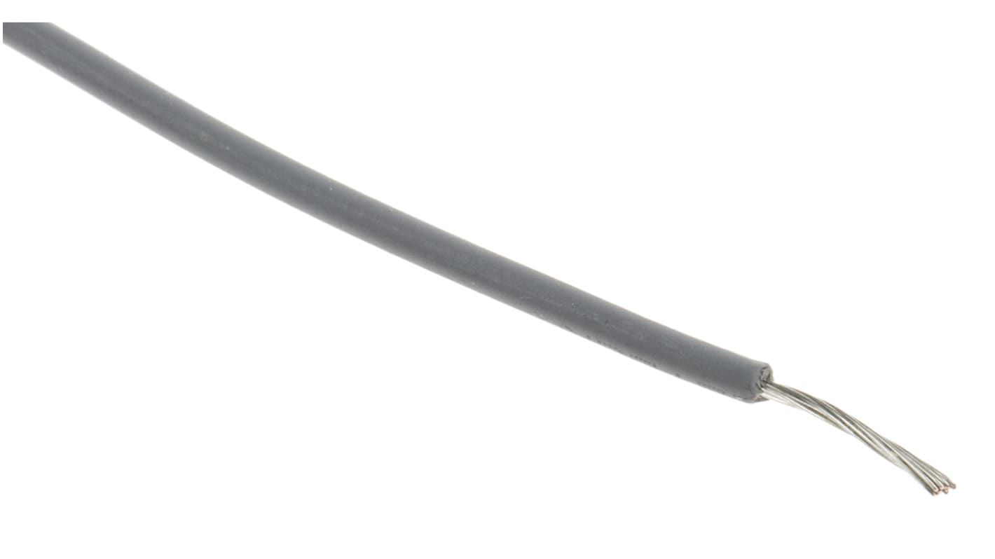 Fils de câblage RS PRO UL3239, 0,33 mm², Gris, 22 AWG, 100m, 6 kV c.c.