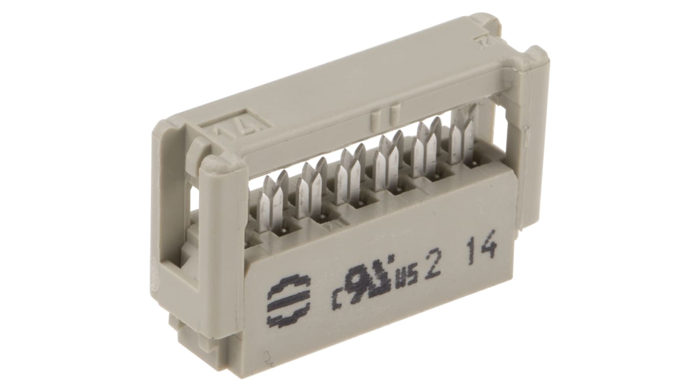 Conector de montaje en PCB HARTING serie SEK 18 de 14 vías, paso 2.54mm, 2 filas, Montaje de Cable