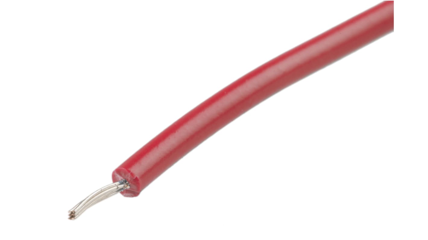 RS PRO Red 0.33 mm² Hook Up Wire, 22 AWG, 7/0.25 mm, 100m, XLPVC Insulation