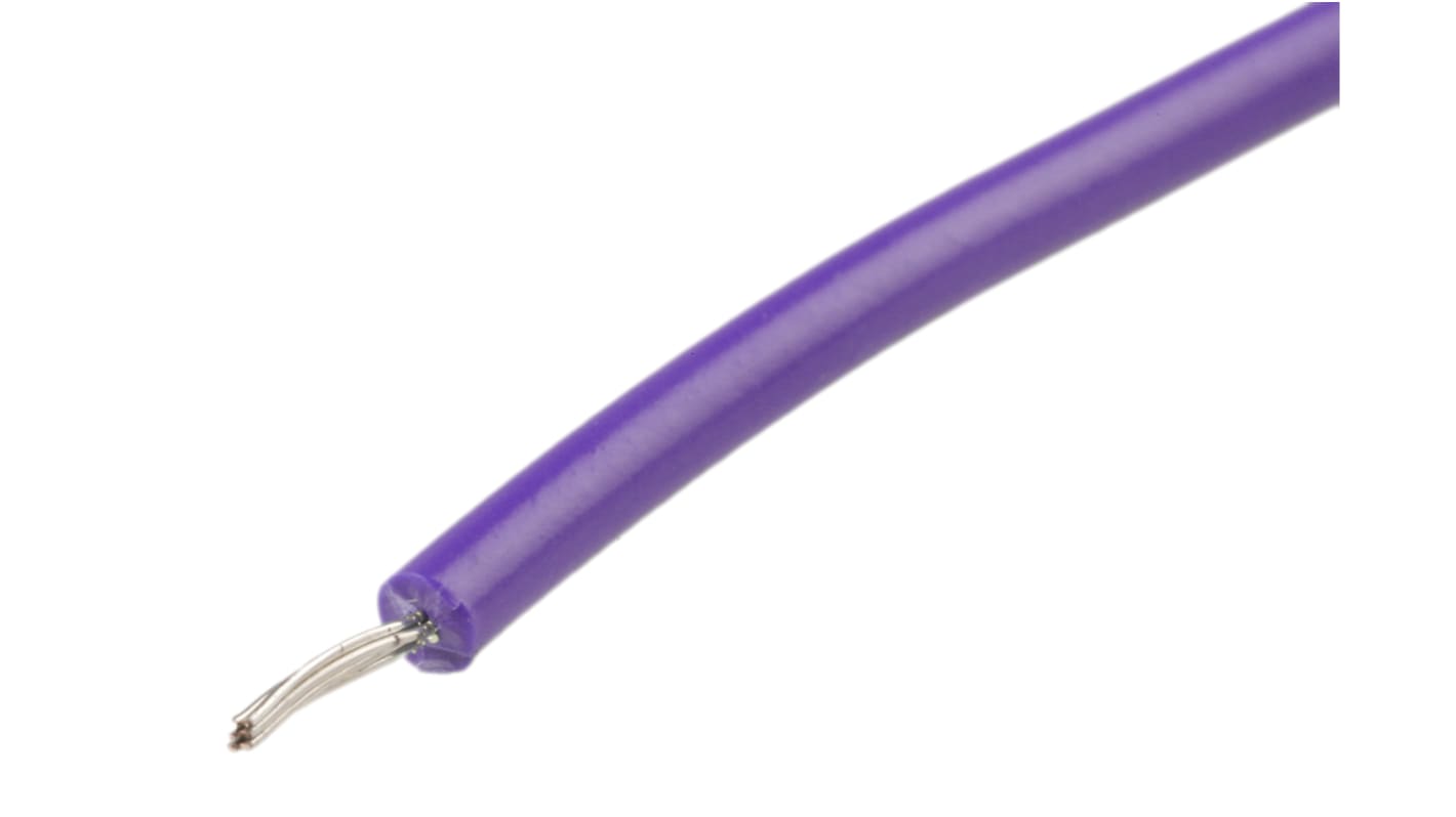 RS PRO Purple 0.33 mm² Hook Up Wire, 22 AWG, 7/0.25 mm, 100m, XLPVC Insulation