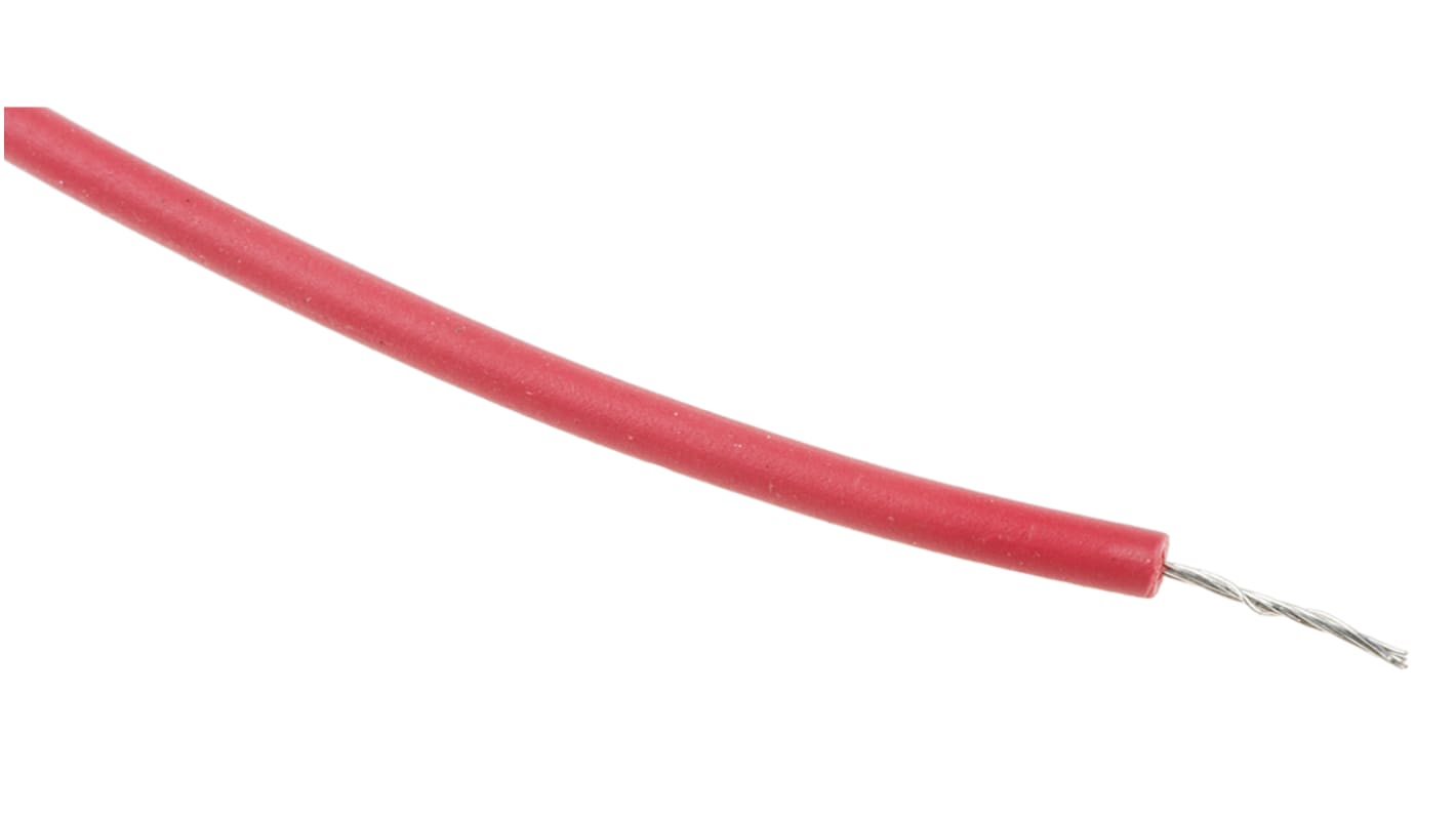 RS PRO Einzeladerleitung 0,13 mm², 26 AWG 100m Rot XLPE isoliert Ø 2.1mm 7/0,16 mm Litzen UL3173