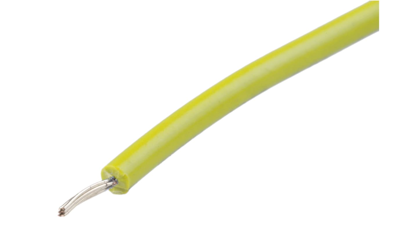 RS PRO Yellow 0.13 mm² Hook Up Wire, 26 AWG, 7/0.16 mm, 100m, XLPE Insulation