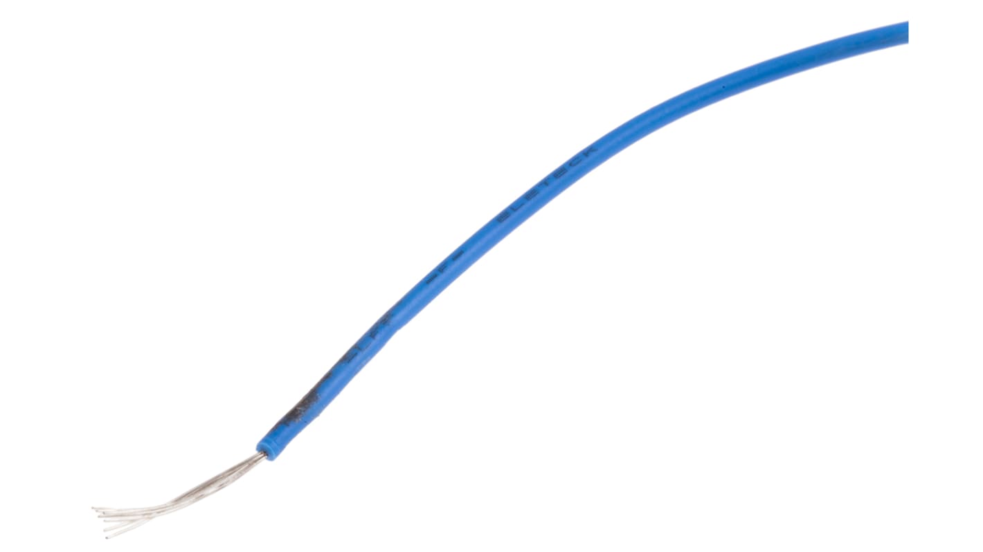 RS PRO Blue 0.08 mm² Hook Up Wire, 28 AWG, 7/0.12 mm, 100m, PVC Insulation