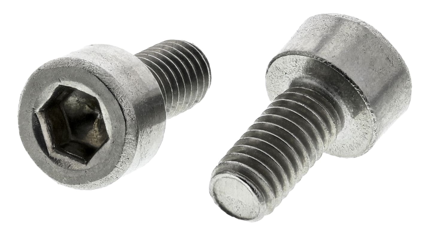 RS PRO Plain Stainless Steel Hex Socket Cap Screw, DIN 912, M3 x 6mm