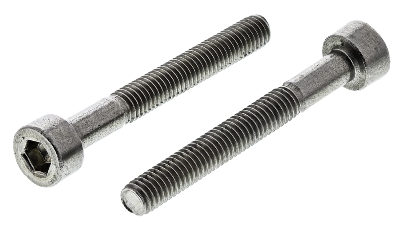 RS PRO Plain Stainless Steel Hex Socket Cap Screw, DIN 912, M3 x 25mm