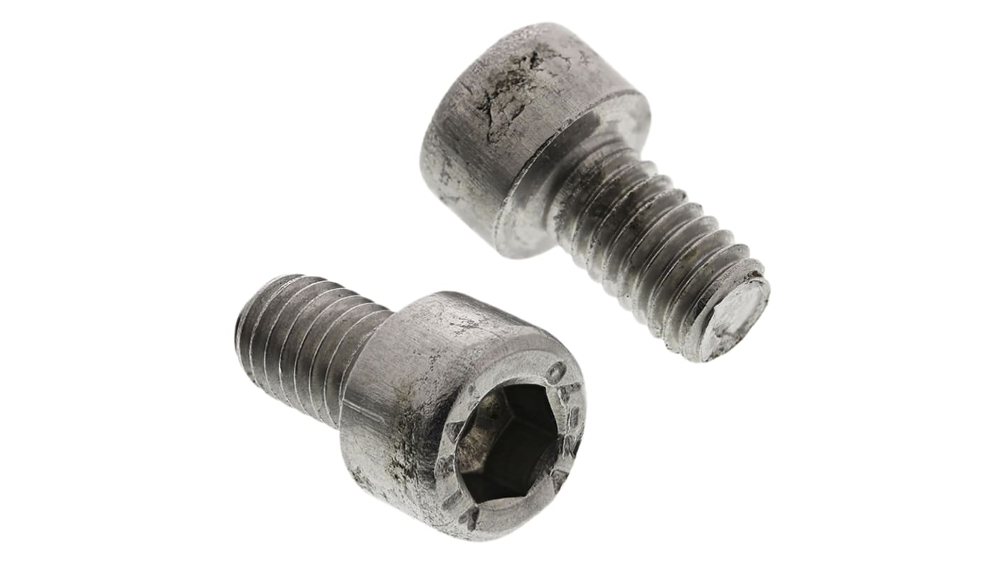 RS PRO Plain Stainless Steel Hex Socket Cap Screw, DIN 912, M6 x 10mm