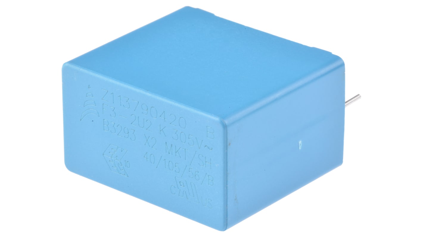 EPCOS B3293 Metallised Polyester Film Capacitor, 305V ac, ±10%, 2.2μF, Through Hole