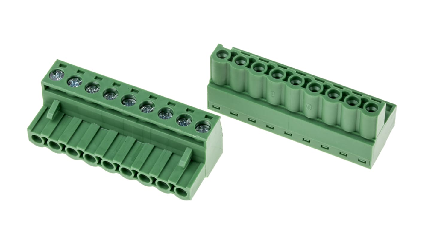 RS PRO Steckbarer Klemmenblock Steckverbinder 9-Kontakte 5mm-Raster Gerade