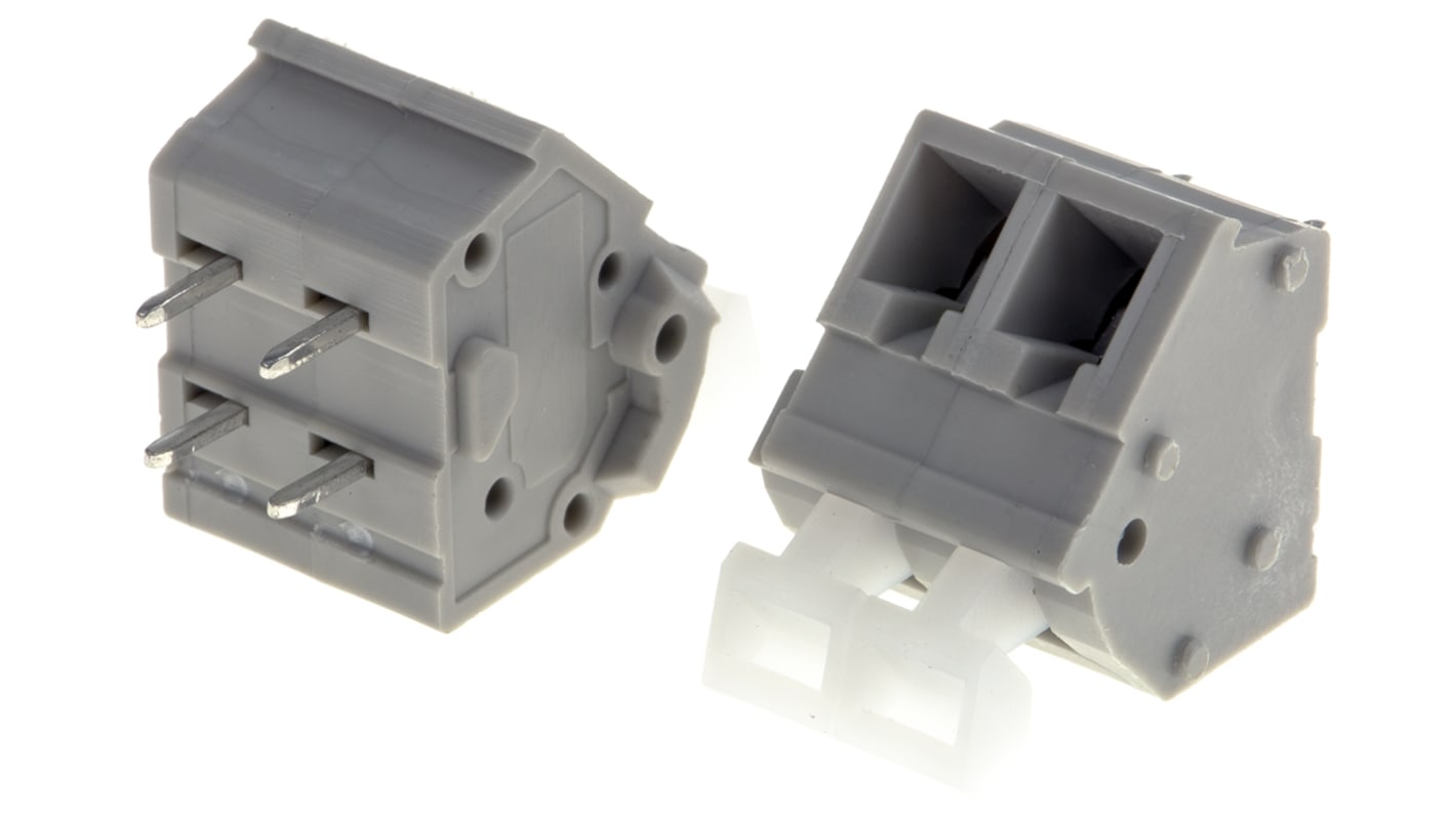 RS PRO PCB Terminal Block, 2-Contact, 5mm Pitch, Through Hole Mount, 1-Row, Screw Termination