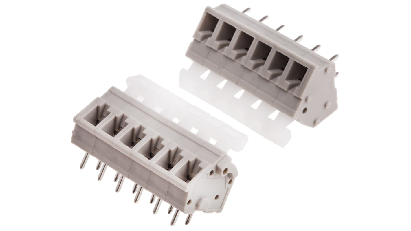 RS PRO PCB Terminal Block, 6-Contact, 5mm Pitch, Through Hole Mount, 1-Row, Screw Termination