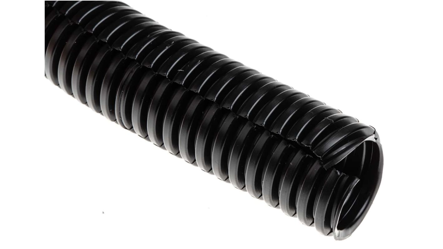 Conducto Flexible, partido RS PRO de Plástico Negro, long. 100m, Ø 20mm, rosca 3.5mm