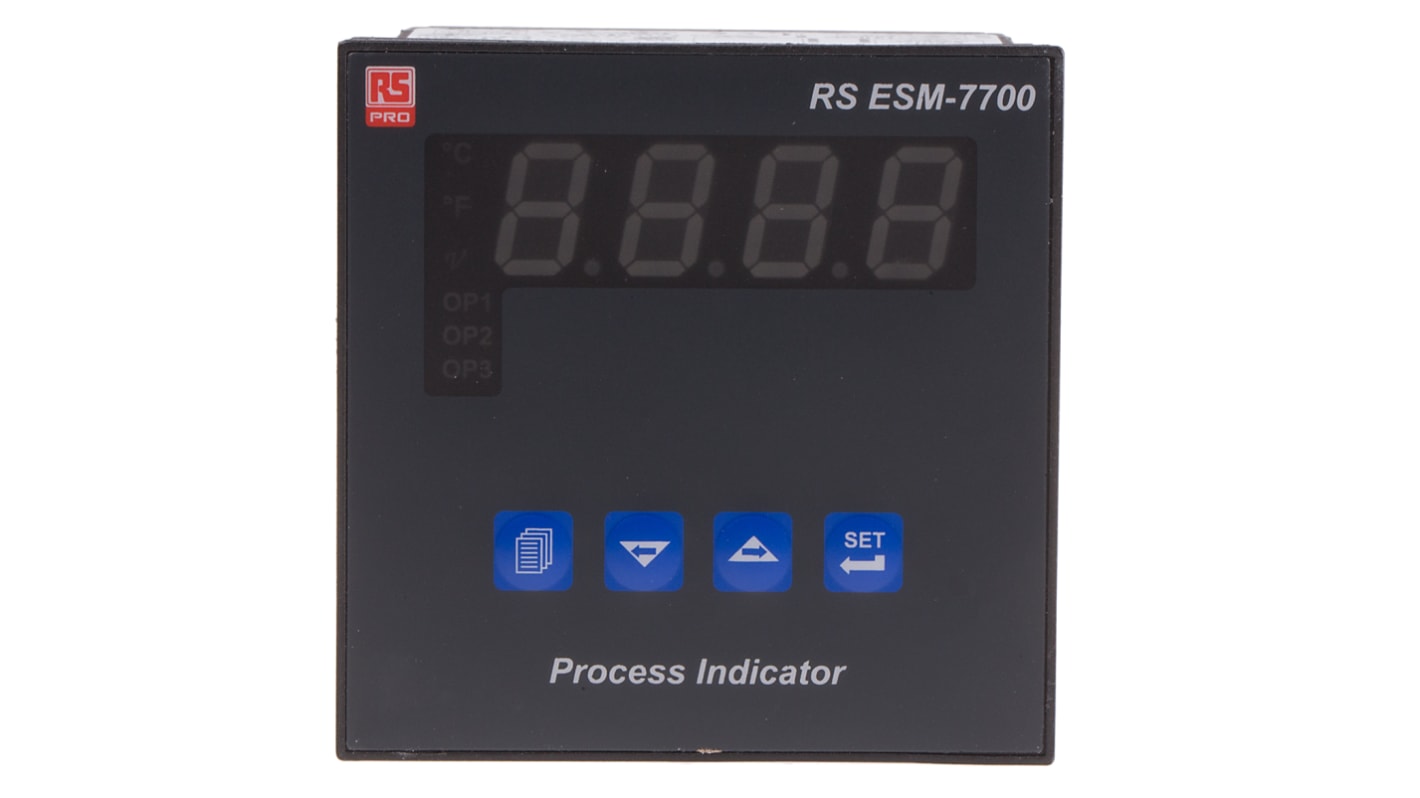 Regolatore di temperatura On/Off RS PRO, 24 V c.a. / c.c., 72 x 72mm, 2 uscite Relè