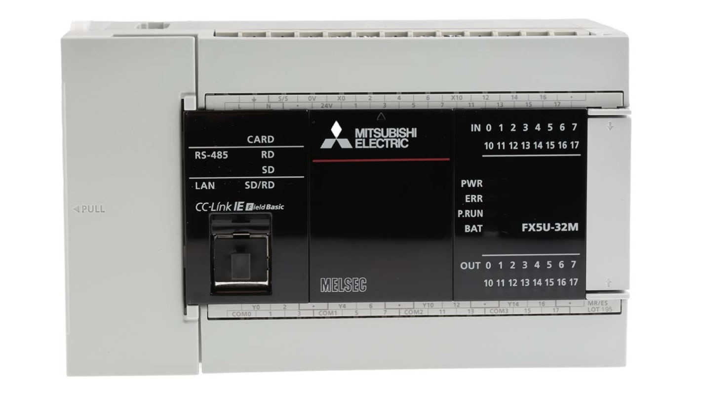 Mitsubishi PLC CPU, FX5U, 32 I/O Porte, Inverterkommunikation, MELSEC kommunikationsprotokol (3C/4C rammer), MELSOFT