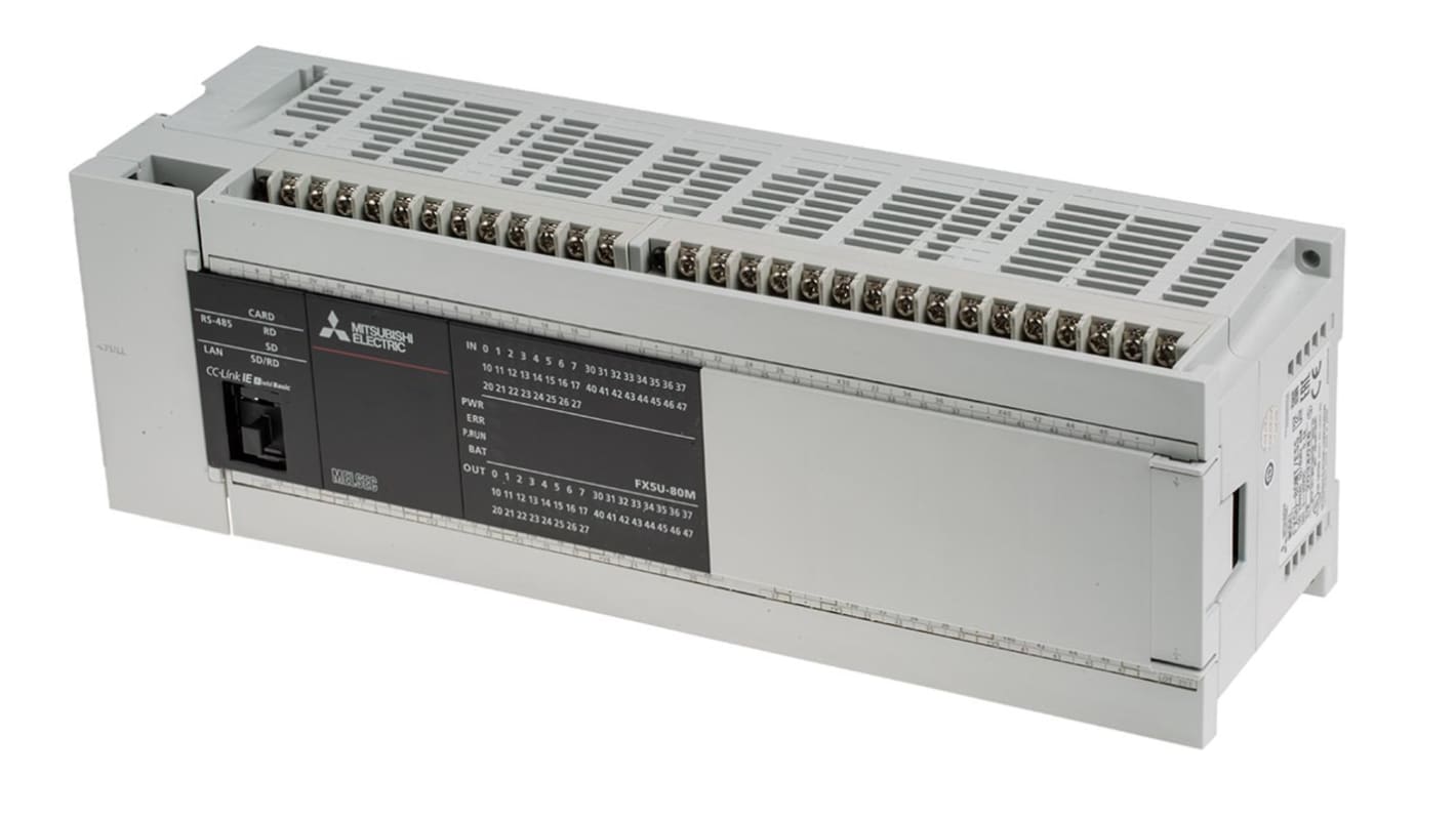 Mitsubishi FX5U Series PLC CPU for Use with MELSEC IQ-F Series IQ  Platform-Compatible PLC, Relay, Transistor Output,