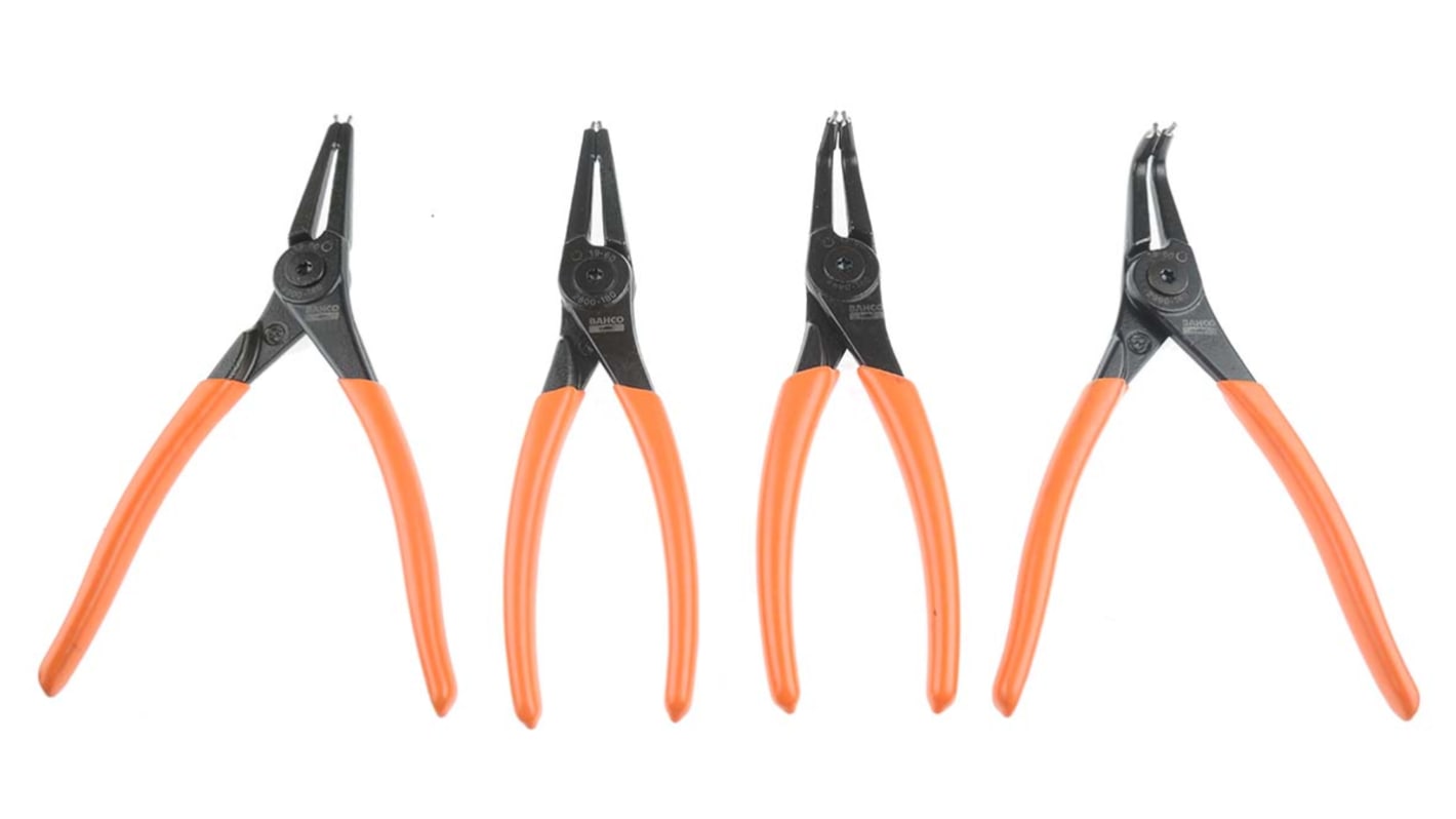 Bahco 4-Piece Circlip Plier Set, 250 mm Overall