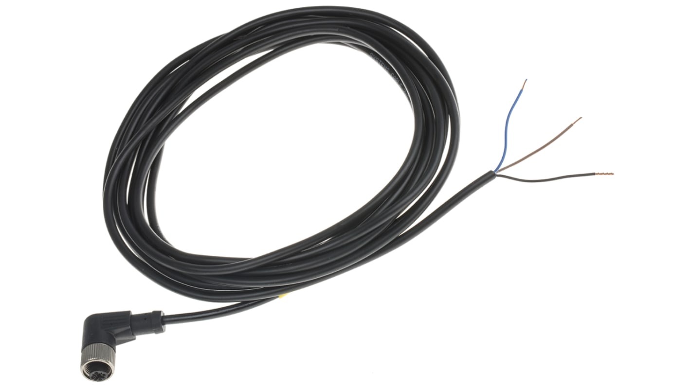 RS PRO Érzékelő-működtető kábel, M12 - Szereletlen - 4 érintkező, 250 V, 4 A, 5m