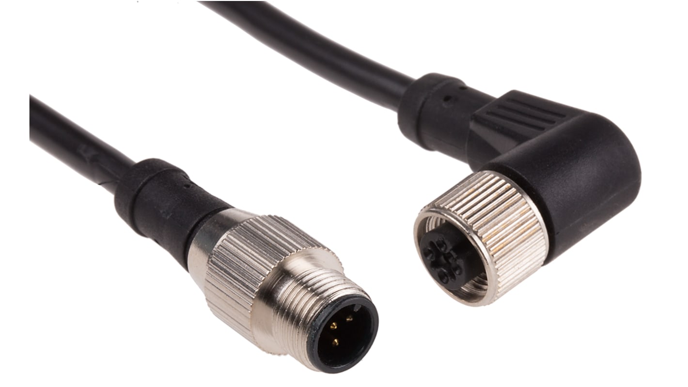 RS PRO konfektioniertes Sensorkabel 5-adrig, Buchse gewinkelt / M12 Stecker gerade, Länge 2m