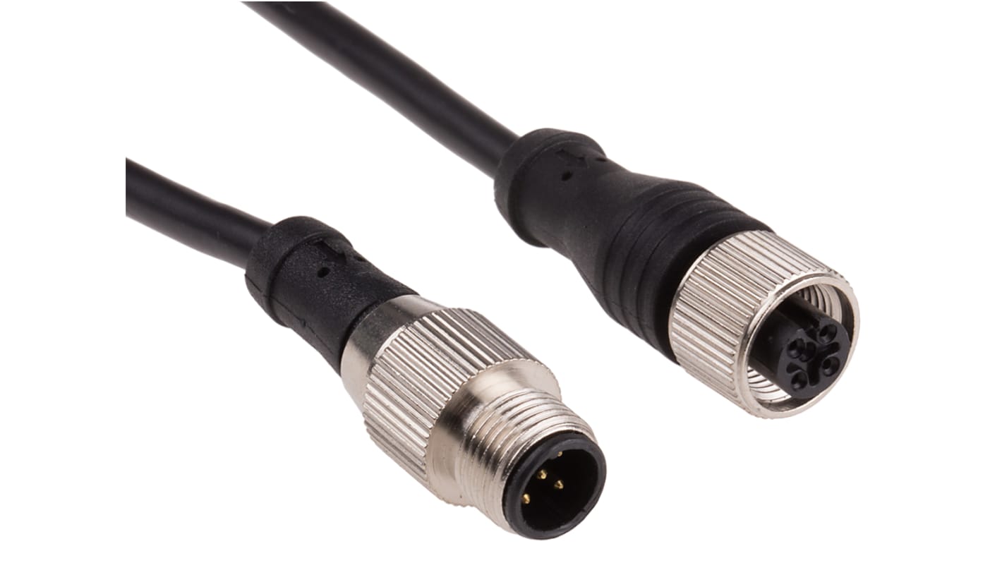 RS PRO konfektioniertes Sensorkabel 5-adrig Buchse gerade / M12 Stecker gerade, Länge 5m