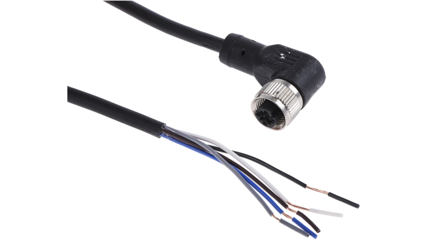 RS PRO Right Angle Female 5 way M12 to Unterminated Sensor Actuator Cable, 2m