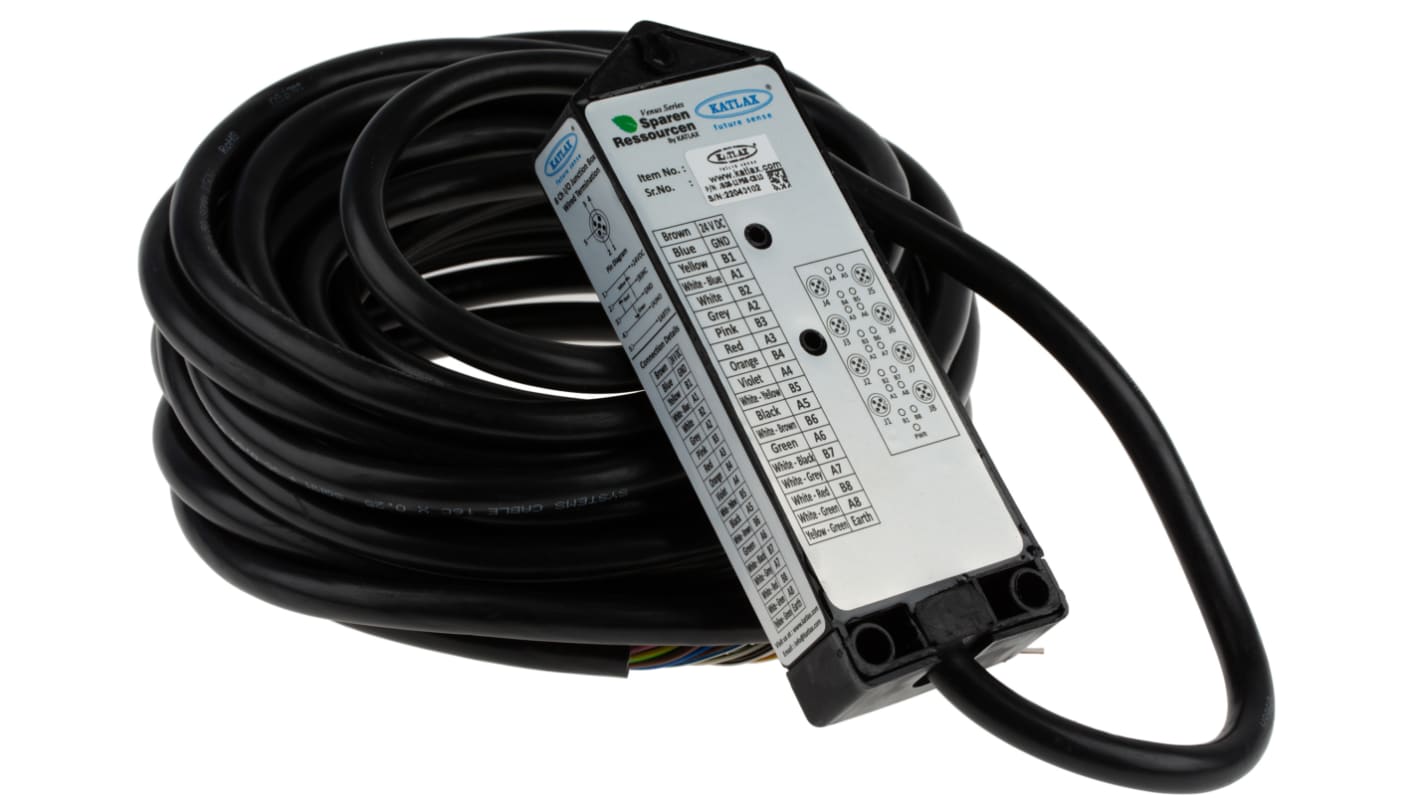 RS PRO Sensor-Box 24V dc 8 Anschlüsse 5 Auslässe M12