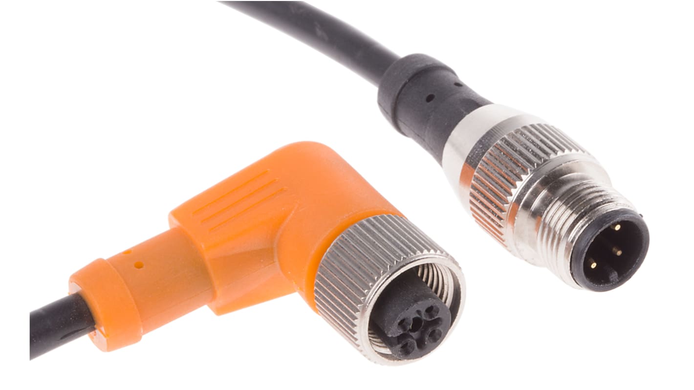 Cable de conexión RS PRO, con. A M12 Hembra, 4 polos, con. B M12 Macho, 4 polos, long. 2m, 30 V, 4 A, IP67