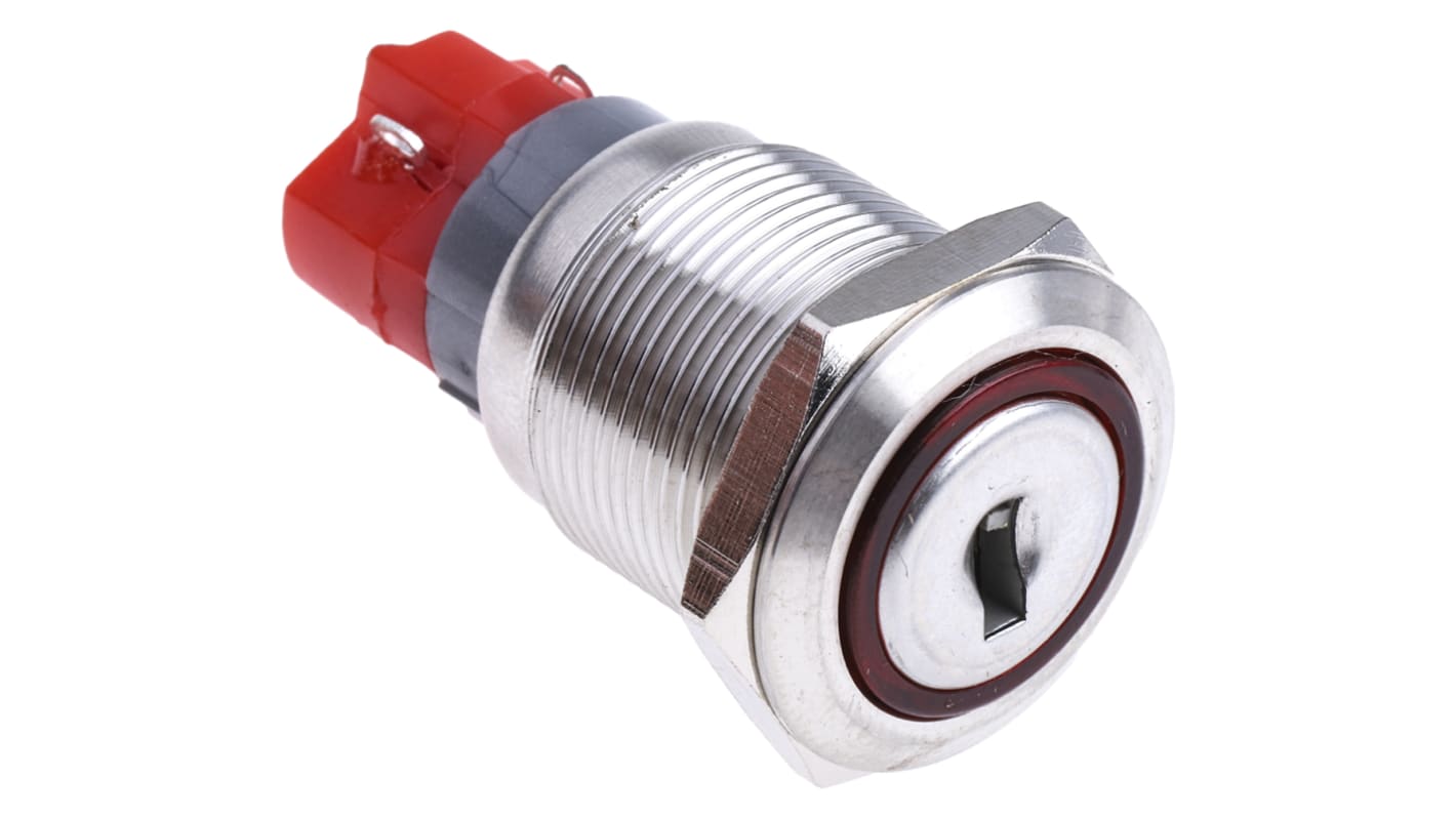 Interruptor de llave, IP40, SPDT, 5 A, 2 vías, -20 → +55°C