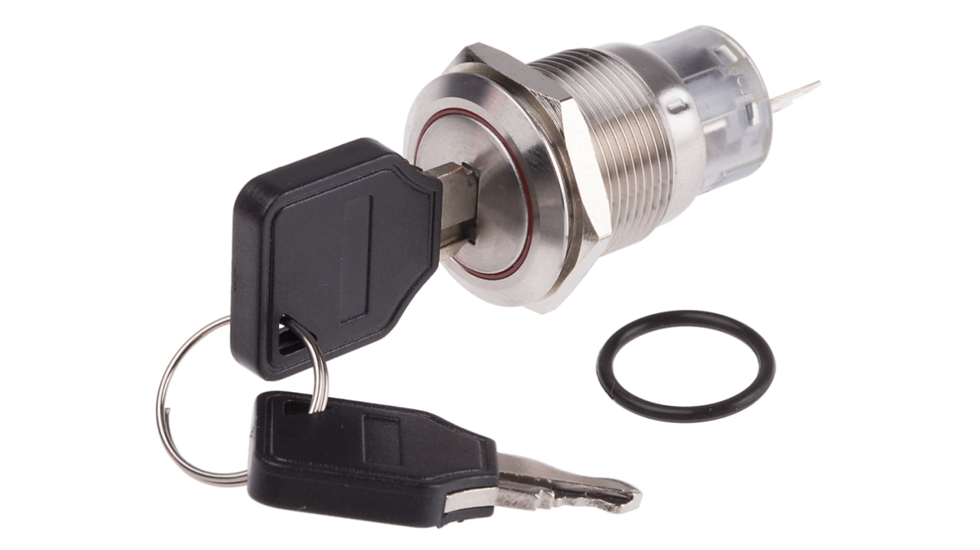 RS PRO IP40 Key Switch, SPDT, 5 A 2-Way Common-Key