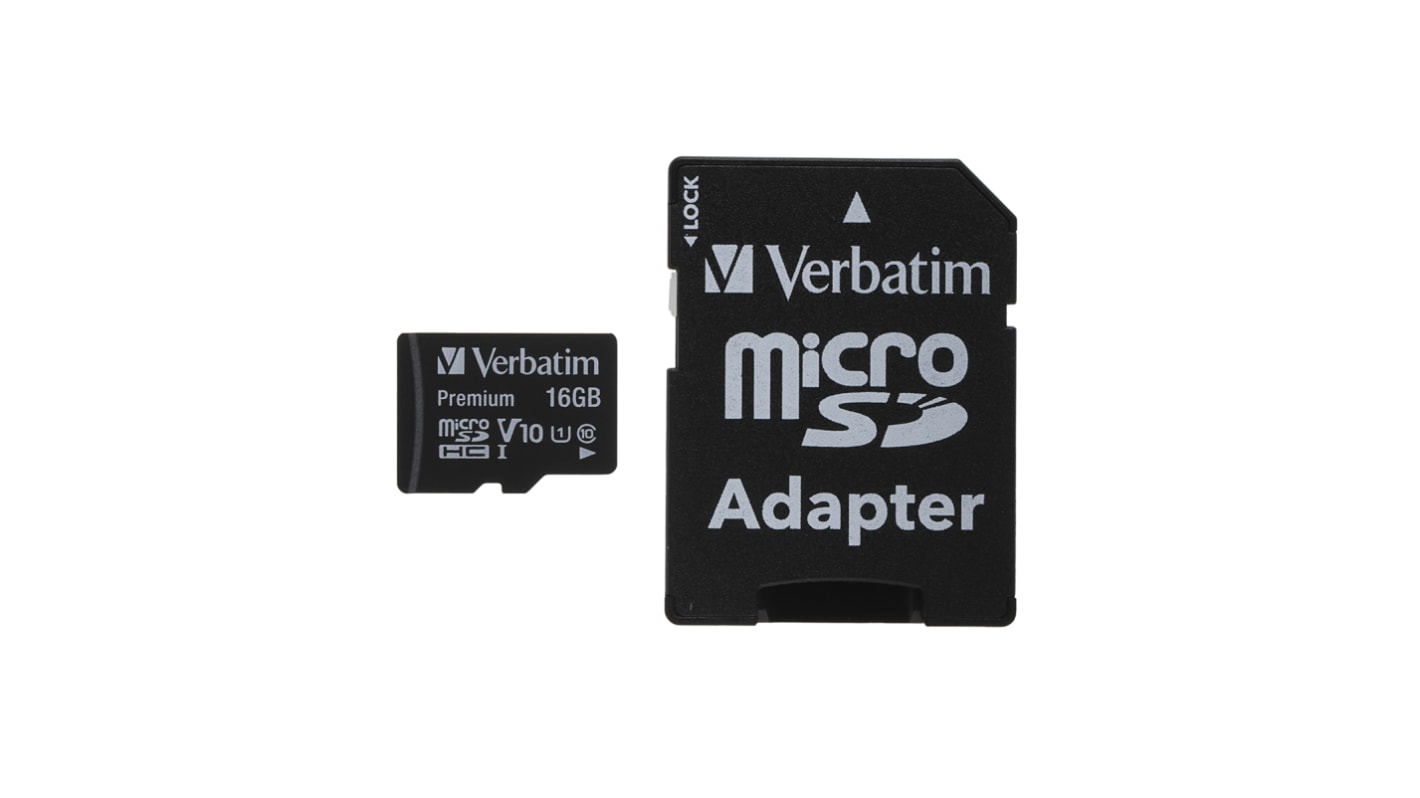 44082 Verbatim 16 GB MicroSDHC Micro SD Card, Class 10, UHS1 U1 RS