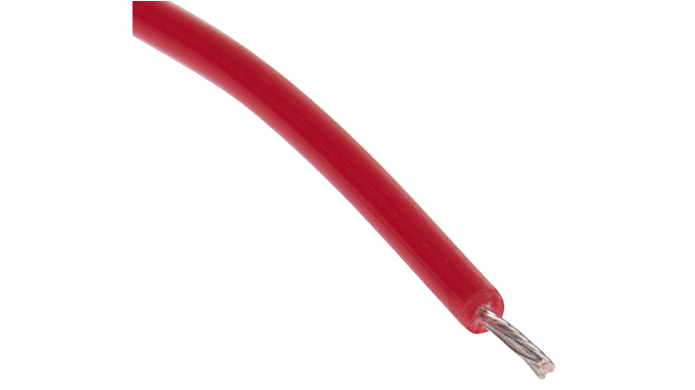 RS PRO Red 0.13 mm² Hook Up Wire, 26 AWG, 19/0.1 mm, 100m, PTFE Insulation