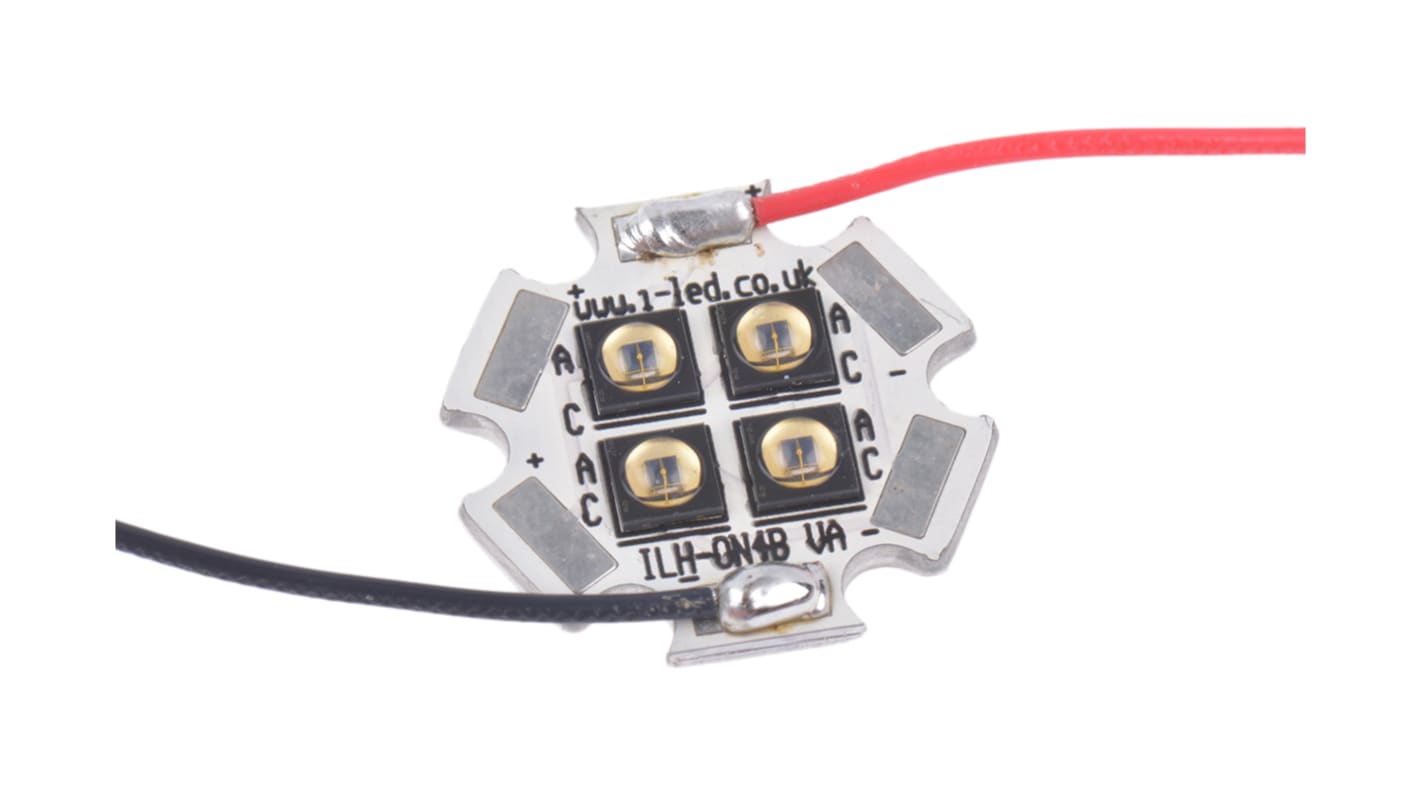 Array de LED IR ILS de 4 LEDs, λ 940nm, 860mW/sr, ±45°, encapsulado PCB de 2 pines, mont. SMD