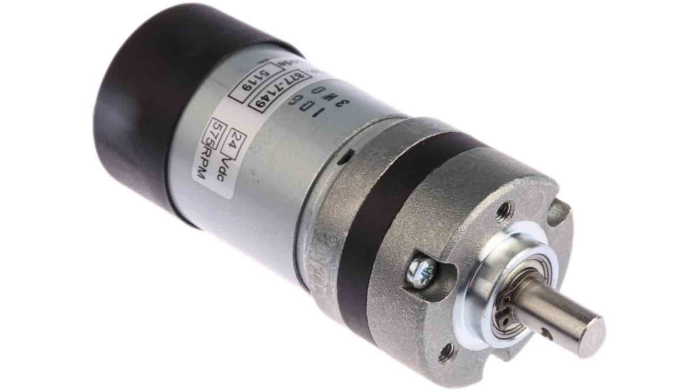 Micromotors Brushed Geared DC Geared Motor, 22.8 W, 24 V dc, 20 Ncm, 575 rpm, 8mm Shaft Diameter