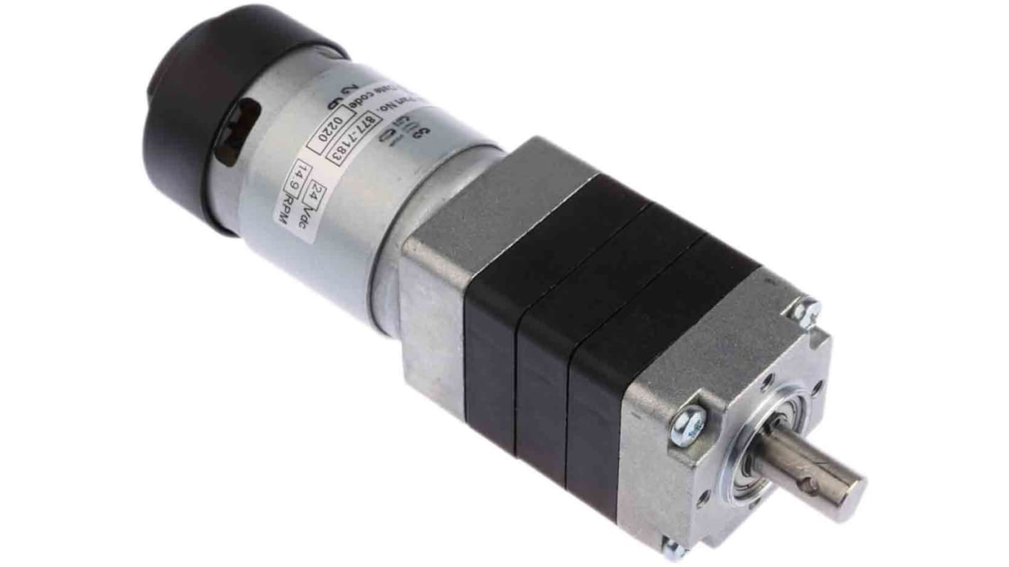 Motorreductor DC Micromotors serie P250, 24 V CC, 26,4 W, 14 rpm, par máx. 9 Nm, Ø de eje 10mm